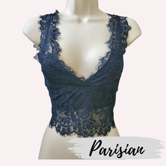 ๐3 for $25๐ Parisian Black lace bralette crop top lingerie - Picture 1 of 6
